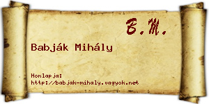 Babják Mihály névjegykártya