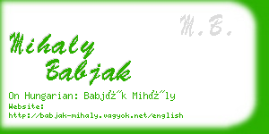 mihaly babjak business card
